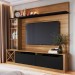 Rack com Painel para TV Até 50 Polegadas Coliseu 3 Portas Montana/Preto - Panorama Móveis