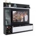 Rack com Painel para TV Até 50 Polegadas Coliseu 3 Portas Preto/Branco - Panorama Móveis