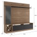 Rack com Painel para TV Até 50 Polegadas Coliseu 3 Portas Marrom/Preto - Panorama Móveis