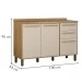 Balcão de Cozinha 120 Cm Salvador 3 Portas 2 Gavetas Cinamomo/Off White