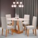 Mesa de Jantar 4 Lugares Zara Mel/Blonde/Veludo Marfim - Viero Móveis