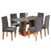 Mesa de Jantar 6 Lugares Roma Mel/Cinza/Veludo Grafite - Viero Móveis
