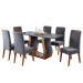 Mesa de Jantar 6 Lugares Corsa Imbuia/Cinza/Veludo Grafite - Viero Móveis