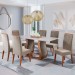 Mesa de Jantar 6 Lugares Corsa Imbuia/Blonde/Veludo Perola - Viero Móveis