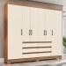 Guarda-Roupa Casal 6 Portas 6 Gavetas Nature/Off White B355 - Briz