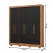 Guarda-Roupa Casal 6 Portas 3 Gavetas Nature/Preto B366 - Briz