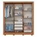 Guarda-Roupa Casal 6 Portas 3 Gavetas Nature/Preto B366 - Briz