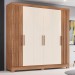 Guarda-Roupa Casal 6 Portas 3 Gavetas Flex Nature/Off White B367 - Briz