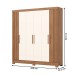 Guarda-Roupa Casal 6 Portas 3 Gavetas Flex Nature/Off White B367 - Briz