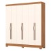 Guarda-Roupa Casal 6 Portas 2 Gavetas Nature/Off White B368 - Briz