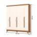 Guarda-Roupa Casal 6 Portas 2 Gavetas Nature/Off White B368 - Briz