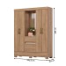 Guarda-Roupa Solteiro 4 Portas 2 Gavetas Jequitibá Brilho Bs07 - Briz