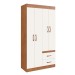 Guarda-Roupa Solteiro Cordova 4 Portas 2 Gavetas Off White Nogueira - Doripel