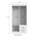 Guarda-Roupa Solteiro Cordova 4 Portas 2 Gavetas Off White Nogueira - Doripel