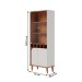 Cristaleira Jurerê 4 Portas 2 Prateleiras Off White/Freijó - Colibri