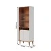 Cristaleira Jurerê 4 Portas 2 Prateleiras Off White/Freijó - Colibri
