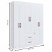 Guarda-Roupa Casal Riveira 6 Portas 2 Gavetas Branco - Doripel