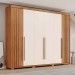 Guarda-Roupa Casal Norton 6 Portas 4 Gavetas Flex Nature/Off White - Henn