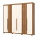 Guarda-Roupa Casal Norton 6 Portas 4 Gavetas Flex Nature/Off White - Henn