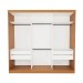 Guarda-Roupa Casal Isabela 3 Portas de Correr Espelhado 4 Gavetas Carvalho - Minastex