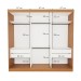 Guarda-Roupa Casal Isabela 3 Portas de Correr Espelhado 4 Gavetas Carvalho - Minastex