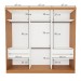 Guarda-Roupa Casal Barcelona 3 Portas de Correr 4 Gavetas Carvalho - Minastex