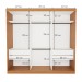 Guarda-Roupa Casal Rennes 3 Portas de Correr Espelhado 4 Gavetas Carvalho - Minastex