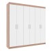Guarda-Roupa Casal Montreal 6 Portas 2 Gavetas Demolição/Branco - Evidência Móveis