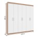 Guarda-Roupa Casal Montreal 6 Portas 2 Gavetas Demolição/Branco - Evidência Móveis