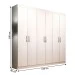 Guarda-Roupa Casal Montreal 6 Portas 2 Gavetas Branco - Evidência Móveis
