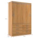 Guarda-Roupa Solteiro Veneza 2 Portas 6 Gavetas Cinamomo - Evidência Móveis