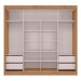 Guarda-Roupa Casal Seul 100% Mdf 2 Portas 4 Gavetas com Espelho Freijo/Nero - Mx Móveis