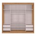 Guarda-Roupa Casal Seul 100% Mdf 2 Portas 4 Gavetas com Espelho Freijo/Off White - Mx Móveis