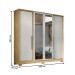 Guarda-Roupa Casal Monaco 4 Portas 2 Gavetas com Espelho Marrocos/Off White - Mx Móveis