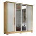Guarda-Roupa Casal Monaco 4 Portas 2 Gavetas com Espelho Marrocos/Off White - Mx Móveis