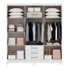 Guarda-Roupa Casal Toledo 6 Portas 3 Gavetas com Espelho Branco - Mx Móveis