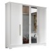 Guarda-Roupa Casal Monaco 4 Portas 2 Gavetas com Espelho Branco - Mx Móveis