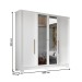 Guarda-Roupa Casal Monaco 4 Portas 2 Gavetas com Espelho Branco - Mx Móveis