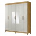 Guarda-Roupa Casal Santarem 6 Portas 2 Gavetas com Espelho Marrocos/Off White - Mx Móveis