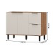 Balcão de Cozinha para Pia Toscana 2 Portas 2 Gavetas 100% Mdf Freijó/Off White Bto03 - Mx Móveis