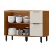 Balcão de Cozinha para Pia Toscana 2 Portas 2 Gavetas 100% Mdf Freijó/Off White Bto03 - Mx Móveis