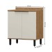 Balcão de Cozinha Toscana 2 Portas 100% Mdf Freijó/Off White Bto02 - Mx Móveis