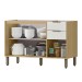 Balcão de Cozinha para Pia 120 Cm Glória 3 Portas 2 Gavetas Castanho/Off White - Mx Móveis