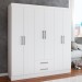 Guarda-Roupa Casal ártico 6 Portas 2 Gavetas Branco - Panorama Móveis