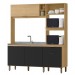 Cozinha Compacta Cloe 4 Portas 1 Gaveta Castanho/Nero - Mx Móveis