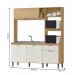 Cozinha Compacta Cloe 4 Portas 1 Gaveta Castanho/Off White - Mx Móveis