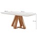Mesa de Jantar 6 Lugares Montreal com Vidro Cinamomo/Off White/Suede Cinza - Panorama Móveis