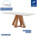 Mesa de Jantar 6 Lugares Montreal com Vidro Cinamomo/Off White/Suede Cinza - Panorama Móveis