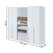 Guarda-Roupa Casal Imperatore 6 Portas com Espelho 100% Mdf Branco - Móveis Lopas