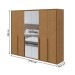 Guarda-Roupa Casal Imperatore 6 Portas com Espelho 100% Mdf Amêndoa Clean - Móveis Lopas